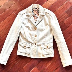 Tory Burch White Leather Blazer